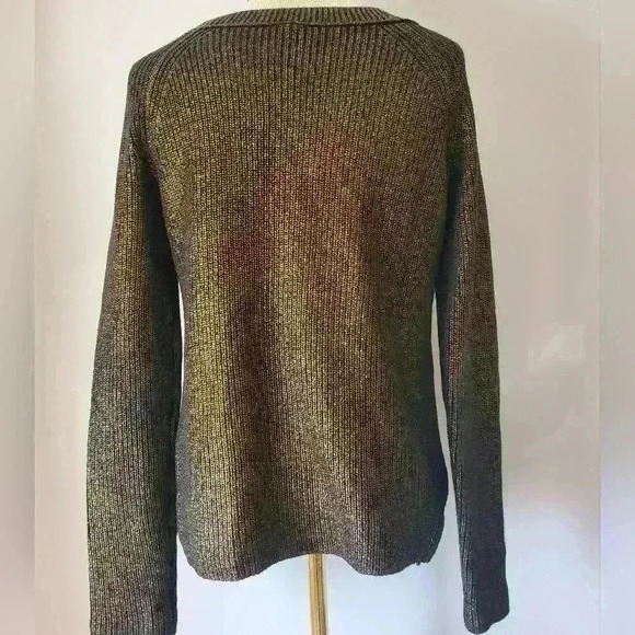 MARC CAIN gold/ black wool and  cashmere sweater. Size N2 (US 6) - Picture 4 of 14